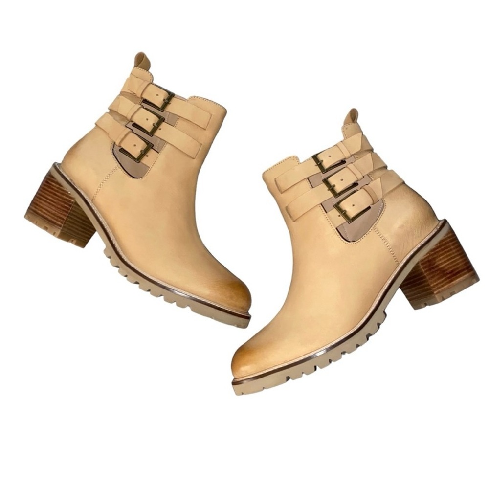 Seychelles Tan Leather Buckle Ankle Booties Women’s Size 10 New in Box - Picture 4 of 14